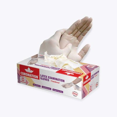 Coronation Latex Examination Gloves - Medium